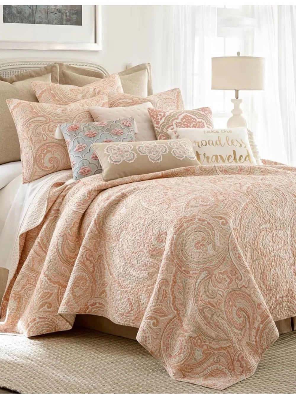 Levtex Home Spruce Coral King Quilt Set!